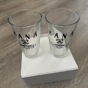 NEW (2) Mana clear drinking glasses